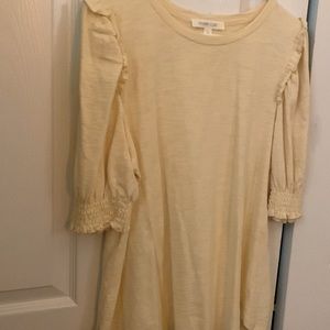 Shabby Chic cream/ivory quarter sleeve ruffle blouse